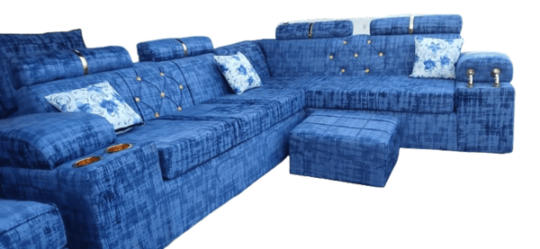 Elegant Blue L Shape Sofa
