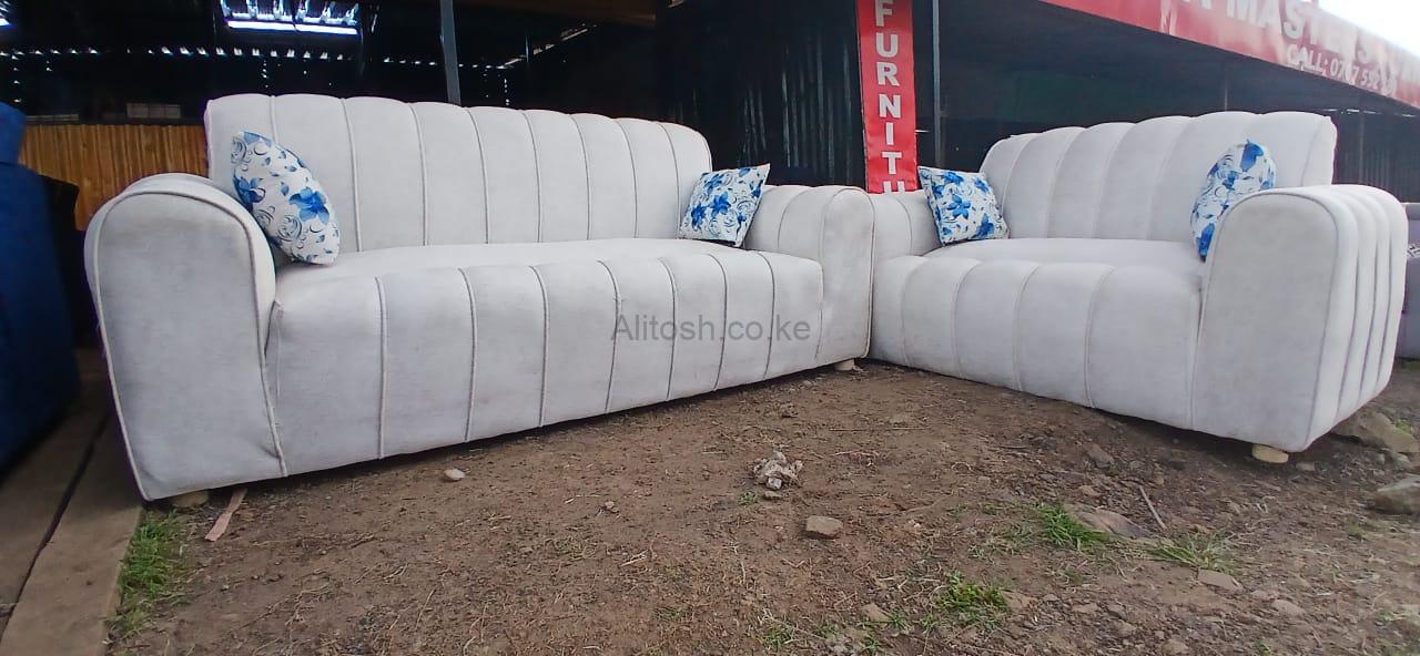 White Five Seater Bubble Sofa - Image 2