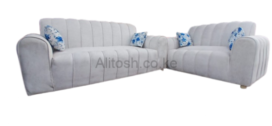 White Five Seater (3+2) Bubble Sofa