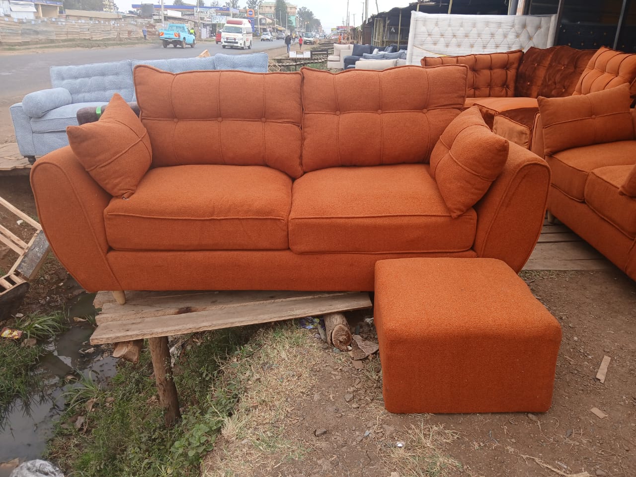 Burnt Orange Butterfly Sofa - Image 2