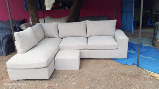 Cream 5-Seater L-Shaped Sofa