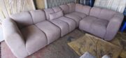 6 Seater L-Shaped Beige Bubble Seat with Arms on Both Sides