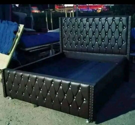 6×6 Chester Bed – Blue Gum Wood, Plywood & Semi-Leather Fabric
