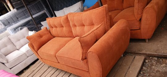 5-Seater Sofa Set (3+2) in Burnt Orange Bubble Fabric